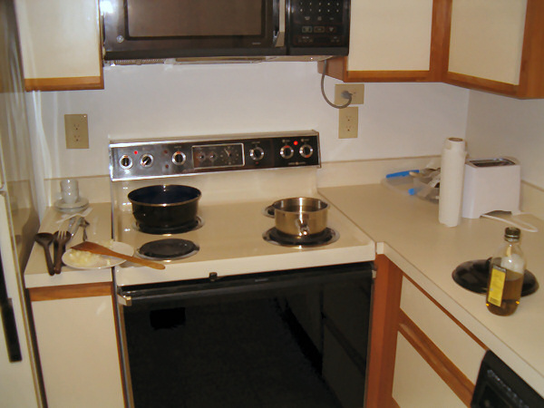 Cooking for the first time.