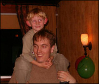 The oldest and youngest grandchild together: me and my little cousin Arne.