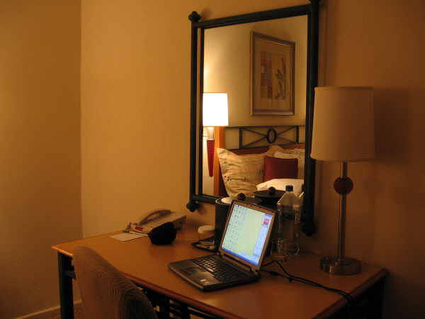 The desk in my hotel room.