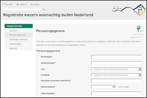 Voting registration form.